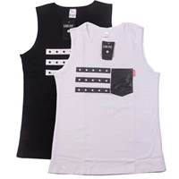 LIVE FIT tập thể dục mùa hè người đàn ông mới từ vest nam rộng vai cotton kéo dài Slim thể thao dưới cùng - Áo thể thao quần thun nam thể thao