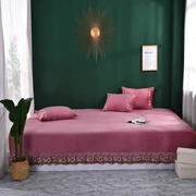 Crystal nhung trải giường đơn mảnh mat mat ba bộ dày quilted quilted quilt cover - Trải giường