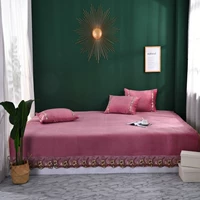 Crystal nhung trải giường đơn mảnh mat mat ba bộ dày quilted quilted quilt cover - Trải giường ga trải giường