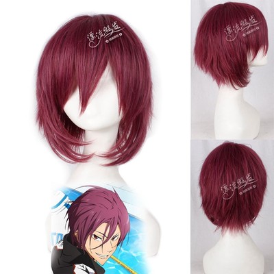 taobao agent Cosplay FREE men's swimming department Matsuoka cos dark red reflecting high temperature shred