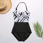 2019 mới kết hợp bikini Gangtu lady lady khí chất gợi cảm kẻ sọc tụ tập áo tắm cho đồ bơi - Bộ đồ bơi One Piece
