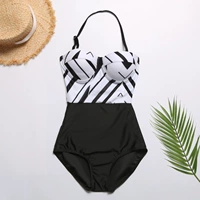 2019 mới kết hợp bikini Gangtu lady lady khí chất gợi cảm kẻ sọc tụ tập áo tắm cho đồ bơi - Bộ đồ bơi One Piece đồ bơi nữ một mảnh