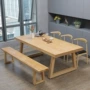 Nội thất tối giản Bắc Âu bàn ăn và ghế kết hợp gỗ kungfu bàn trà đơn giản hình chữ nhật đàm phán gỗ dài bàn gỗ - Đồ gỗ ngoài trời bàn ghế sắt ngoài trời