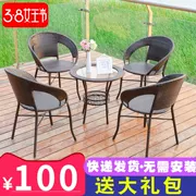 Wicker ghế ngoài trời bàn ghế ban công bộ bàn ghế ba mảnh kết hợp giải trí bàn ghế đơn giản và hiện đại - Bàn ghế ngoài trời / sân