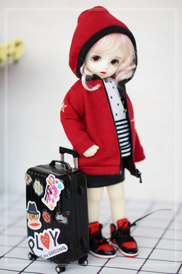 taobao agent Spot BJD6 Pencus red sports wind zipper hooded coat yosd doll clothes in early October baby A146
