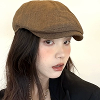 Берет, дышащая ретро брендовая кепка, из хлопка и льна, в корейском стиле