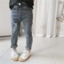 Quần skinny jeans 2019 mới co giãn nước ngoài lỗ mùa xuân và mùa thu mềm trẻ em nữ chân bé quần - Quần jean quần dài cho bé gái