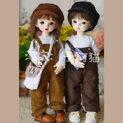 taobao agent Doll suitable for men and women, retro clothing, corduroy overall, trousers, scale 1:6