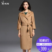 [giá gấp rút 399 nhân dân tệ] áo khoác len nữ mùa đông mới mỏng tay áo dài bảy phần tư nữ - Áo khoác dài