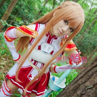 taobao agent Sword Art Online Asuna cos wig Yuki Asuna gold tea super original cosplay wig free shipping