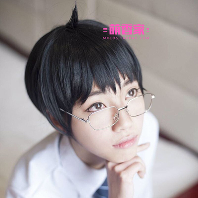 taobao agent Mengxiang's dry girl, Xiao Bai, brother Tujian Tujian Black High -temperature silk universal use face COSPLAY wig