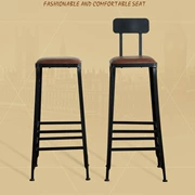 Nội thất American bar bar ghế sắt Bàn gỗ rắn và ghế bar phân Ghế bar da cao - Giải trí / Bar / KTV