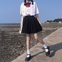 Японская базовая летняя студенческая юбка в складку, рубашка для школьников, комплект