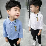 11 bé trai mùa hè 12 quần áo trẻ em 5 đến 6-7 tuổi 8 bé trai cotton hoạt hình áo sơ mi dài tay 9 áo len mỏng 10 - Áo sơ mi