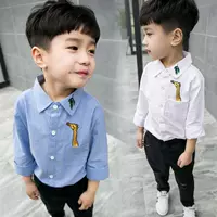 11 bé trai mùa hè 12 quần áo trẻ em 5 đến 6-7 tuổi 8 bé trai cotton hoạt hình áo sơ mi dài tay 9 áo len mỏng 10 - Áo sơ mi sơ mi cộc tay bé trai