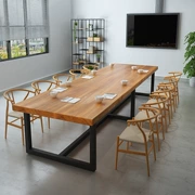 Đơn giản và hiện đại bàn dài đào tạo bàn hội nghị bàn nhân viên nhiều người có thể được tùy chỉnh đồ gỗ rắn - Đồ gỗ ngoài trời
