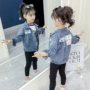 Áo khoác denim bé gái mùa thu 2019 áo khoác trẻ em Hàn Quốc mới - Áo khoác áo trẻ em