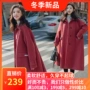 Áo khoác len nữ dài phần sinh viên Hàn Quốc Áo len retro nữ dày trưởng thành phụ nữ khí chất sinh viên đại học - Trung bình và dài Coat áo măng tô nữ dáng dài