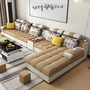 Sofa vải tối giản hiện đại kết hợp có thể tháo rời và giặt được căn hộ nhỏ phòng khách sofa nội thất mới - Nội thất khách sạn