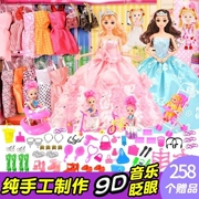 Búp bê tình yêu công chúa tóc dài phù hợp với hộp quà lớn Barbie búp bê chung có thể di chuyển đồ chơi về nhà - Búp bê / Phụ kiện