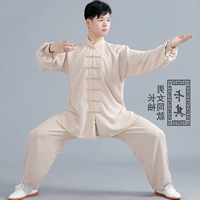 Quần áo du lịch cotton và vải lanh Tai Chi quần áo nam mùa xuân và mùa thu và võ thuật quần áo thực hành quần áo Tai Chi quần áo nữ buổi sáng mùa hè dịch vụ đào tạo bàn - Quần áo tập thể hình quần áo tập gym nữ nike chính hãng