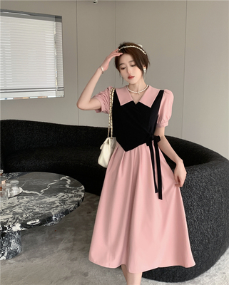 taobao agent Set, summer advanced dress, high-quality style, bright catchy style, for plus size ladies, french style, fitted