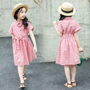 Váy mới 2019 Quần áo trẻ em Hàn Quốc Quần áo trẻ em Cô gái trẻ em lớn khác Váy công chúa tay ngắn ngắn Váy lưới - Khác