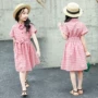 Váy mới 2019 Quần áo trẻ em Hàn Quốc Quần áo trẻ em Cô gái trẻ em lớn khác Váy công chúa tay ngắn ngắn Váy lưới - Khác trang phục biểu diễn cho bé