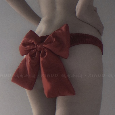 做你的猫：Suprise/撩汉大蝴蝶结情趣内裤女丁字裤性感低腰t型裤-淘宝网