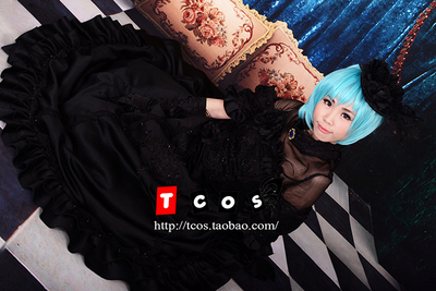 taobao agent TCOS V's Hatsune Miku COS Black Dress Secret Black Oath Cosplay Female Animation CospLE