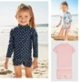 Anh đặt hàng quần áo trẻ em tiếp theo nhập khẩu chính thức mẫu nữ màu hoa in áo tắm chống nắng hai mảnh - Đồ bơi trẻ em quần bơi bé trai