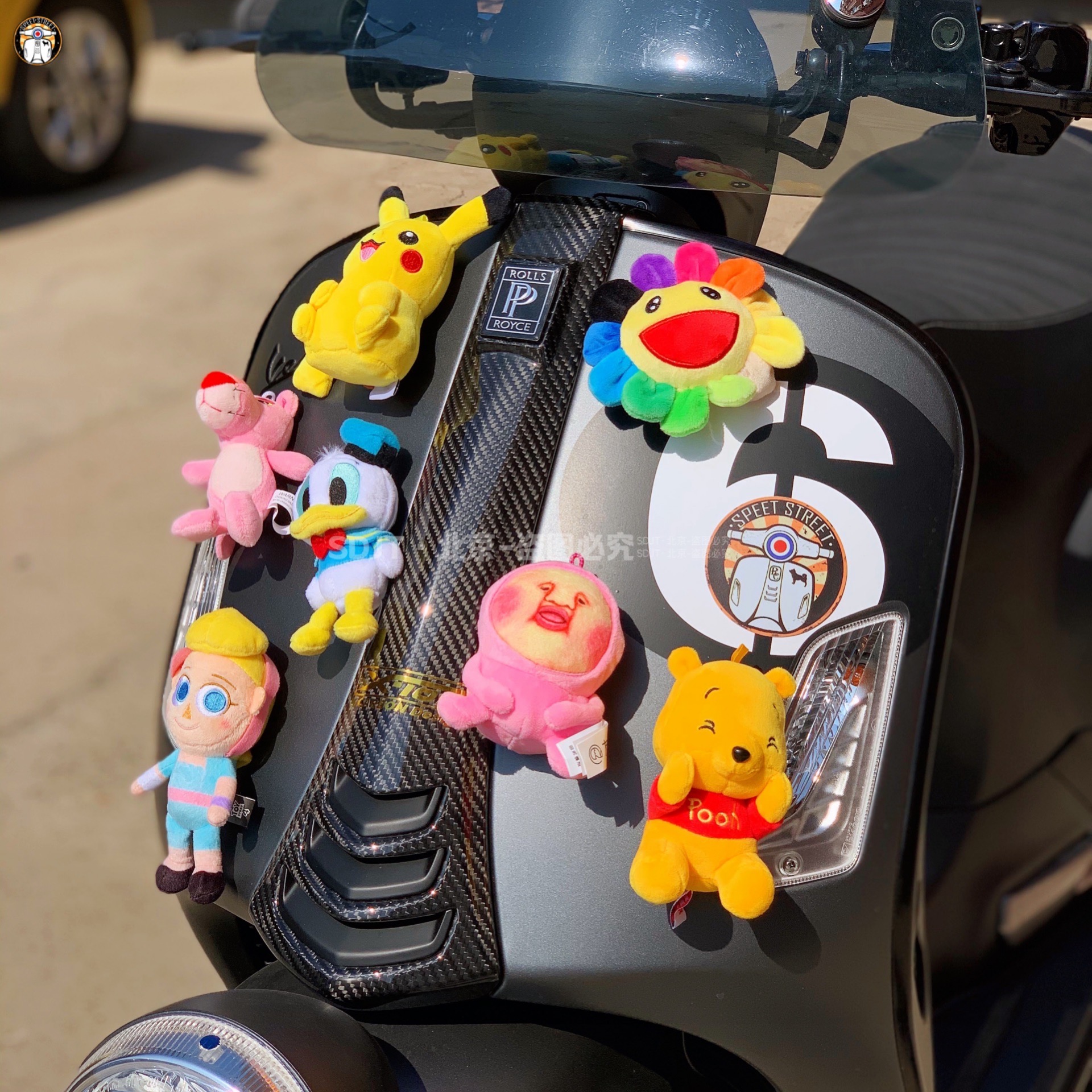巴比娃娃配件 儿童可爱迷你小绵羊女式蝴蝶结摩托车女孩玩具车-阿里巴巴