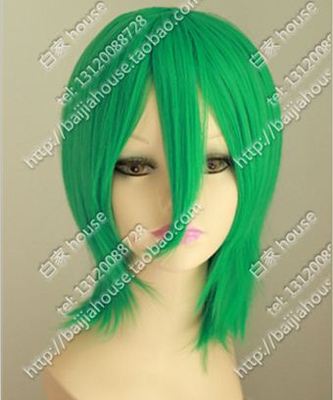 taobao agent Blue green green onion green face short hair Hatsune Miku Miku maid/anime cosplay wig high temperature shred