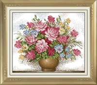Cross -Stitch Precision Pink Rose Новая гостиная спальня спальни китайская ландшафтная цветочная серия висят специальное предложение