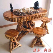 Nhà máy trực tiếp vườn cây rễ bàn trà bàn ghế gỗ rắn gốc khắc bàn cà phê gỗ rắn bàn ăn bàn cà phê bàn ​​phân bộ - Các món ăn khao khát gốc