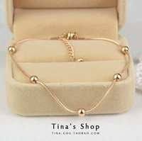 Hàn quốc rose gold chuyển hạt rắn xương chain titanium steel vòng chân trang sức 18 k màu vàng trang sức phụ nữ thời trang cá nhân đồ trang sức lắc chân vàng 18k