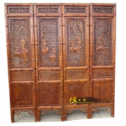 Dongyang khắc gỗ Ming và Triều Đại Nhà Thanh cổ cửa sổ hoa Trung Quốc cổ điển gỗ rắn gỗ sồi khắc bốn quý ông chạm khắc màn hình