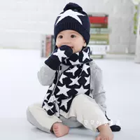 Демисезонный детский удерживающий тепло мужской комплект, детская шапка, шарф, детские перчатки, 3 предмета