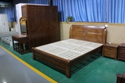 Phòng ngủ chính bộ đồ nội thất kết hợp giường đôi bốn cánh tủ quần áo bàn trang điểm phân mới Trung Quốc gỗ sồi gói - Bộ đồ nội thất