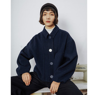 Hươu và bay chim Nhật Bản ban đầu nút tròn khâu lớn túi áo len ngắn 1550 # q áo măng tô nữ