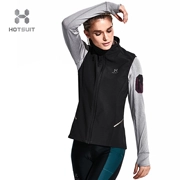 Mỹ chính hãng HOTSUIT chạy vest nữ mùa xuân và mùa thu cổ áo cardigan ngoài trời thể thao giải trí vest mỏng - Áo thể thao