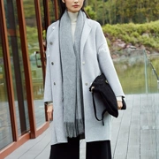 [Tối giản phương Đông] 2017 mùa đông mới của phụ nữ 100% len hai mặt lỏng lẻo khóa áo len thêu - Áo len lót đôi