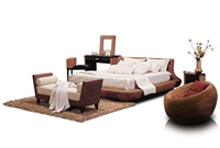 Плетеная мастер -мастерская мебель мебели, компиляционная кровать, 1,5 Татами свадебная кровать индонезийский растительный кровать.