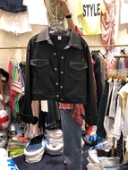 Ưu đãi đặc biệt! Hàn Quốc Dongdaemun mua ve áo đơn ngực cao eo ngắn PU da áo khoác da áo khoác nữ áo da dáng dài