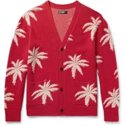 MRP EIP giảm giá 40% năm 2018 Amiri của người đàn ông lỏng lẻo Palm in Cashmere Knit Cardigan