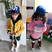 Bé gái dễ thương in áo khoác trẻ em vừa và nhỏ 2018 bé gái xuân hè mới áo khoác ngoài cho bé tay dài
