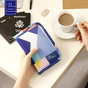 Du lịch mới tài liệu lưu trữ túi hộ chiếu giữ tài khoản này hình học hình học ngụy trang gói thẻ hóa đơn đa chức năng lưu trữ túi