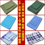 Miễn phí vận chuyển tối chăn màu xanh lá cây ô liu xanh quân quân bông chăn gối đơn ba mảnh giấy trắng rắn - Khăn trải giường