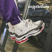 Mùa xuân mới xu hướng sneakers lưới của nam giới giày thấp với đệm không khí giày chạy dày dưới tăng giày của nam giới Hàn Quốc
