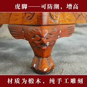 Dongyang Elm Hộp Đồ cổ Tranh và Thư pháp Hộp Quần áo Hộp Hôn nhân Elm Base Tiger Foot - Cái hộp